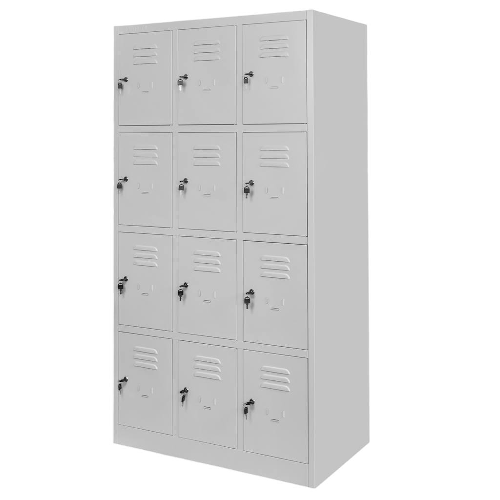 Mega-M 12 Scomparti Armadio Spogliatoio 90x50x180 cm Grigio