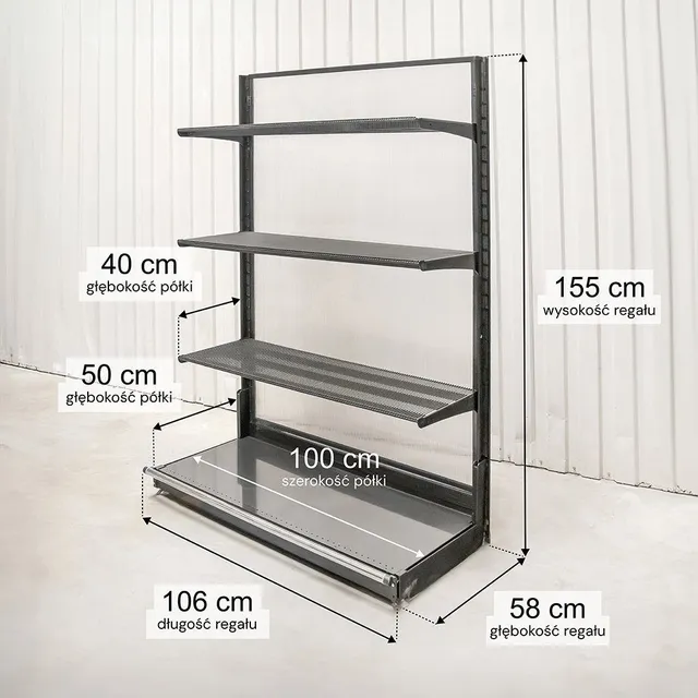 Wireland Solid York scaffale da negozio H155 L106 3 ripiani