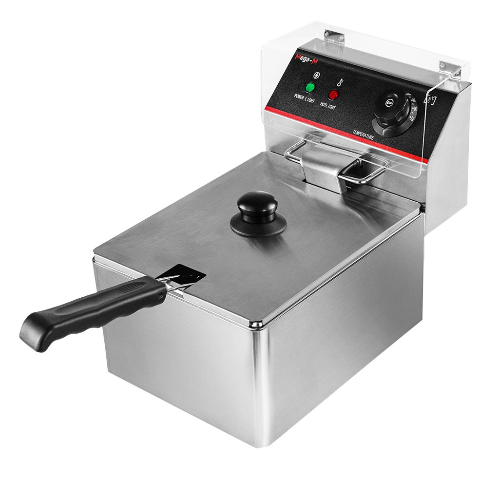 Mega-M 6L 3kW friggitrice elettrica 6 litri con coperchio