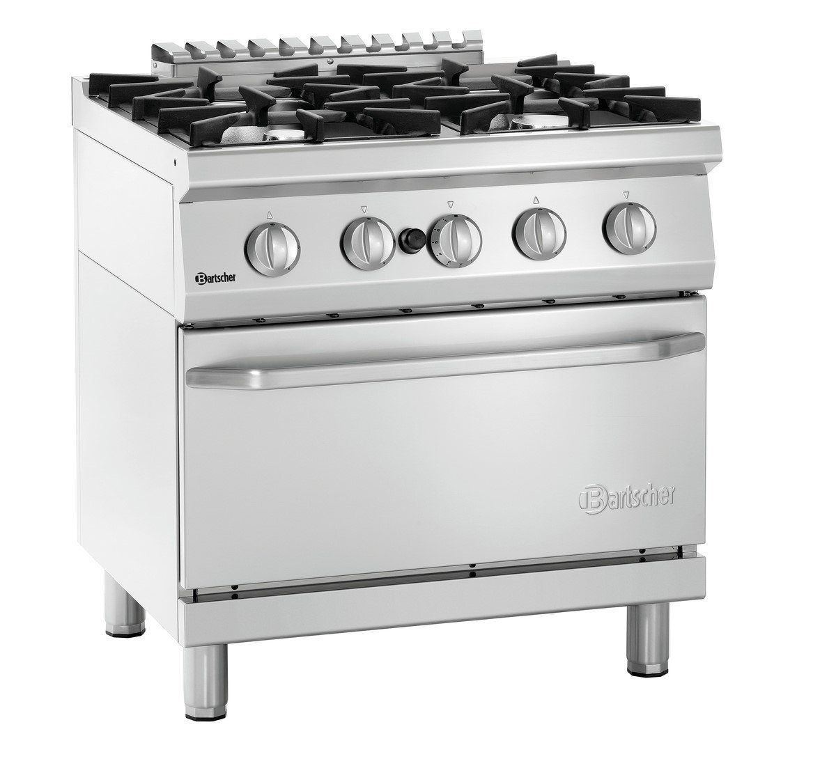 Bartscher 2851251 cucina a gas 4 fuochi con forno GN 2/1