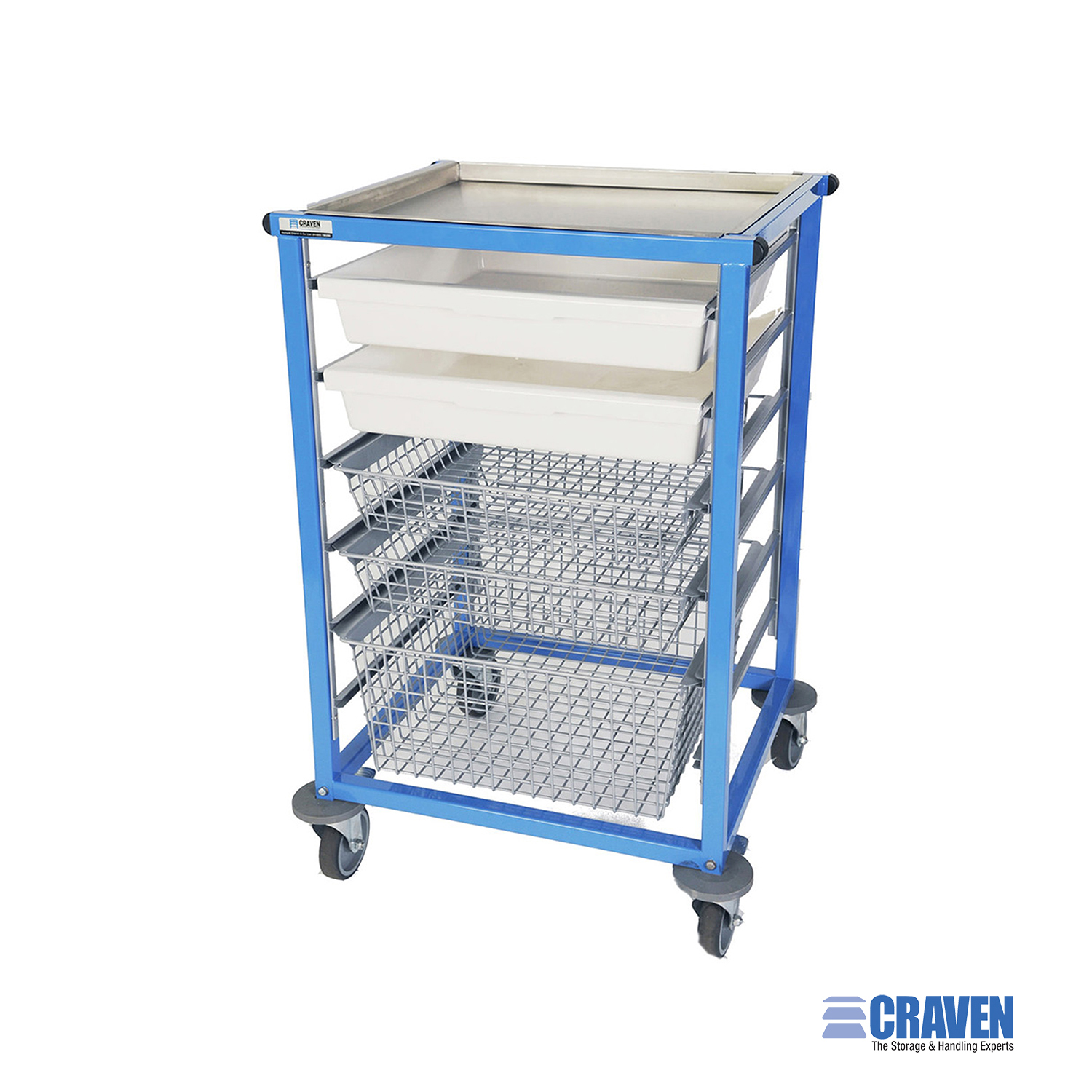 Craven Medicare carrello medicale inox con cesti