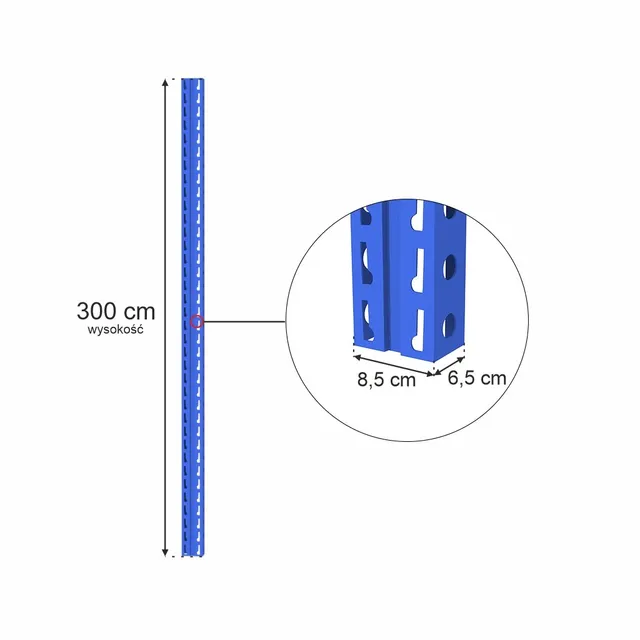 Stow PNFB12 montante scaffale H-300 cm blu