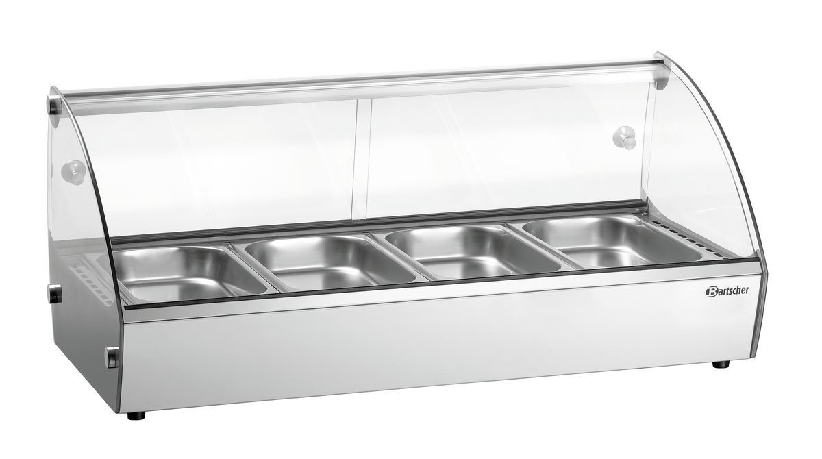 Bartscher 305058 vetrina riscaldata 4x GN 1/3 acciaio inox