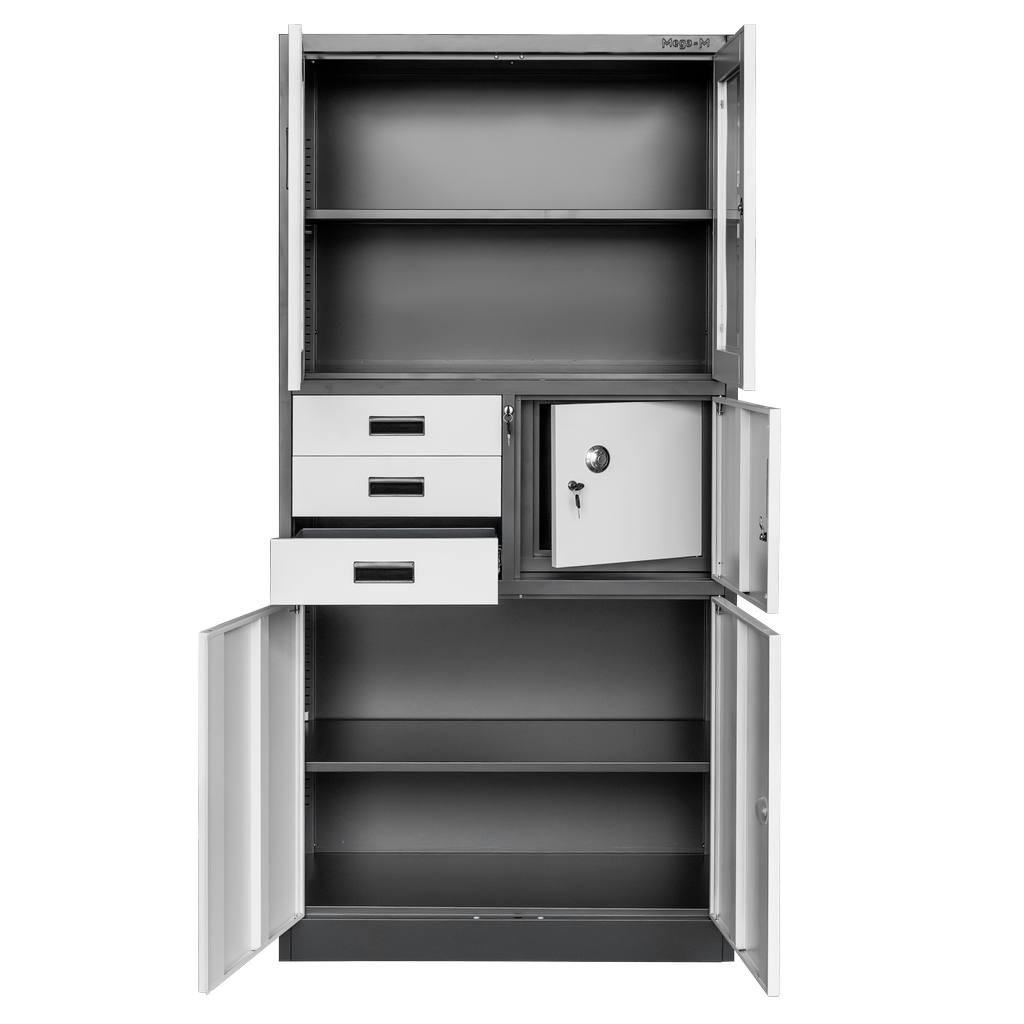 Mega-M Wenus armadio metallo vetro cassaforte 90x40x185