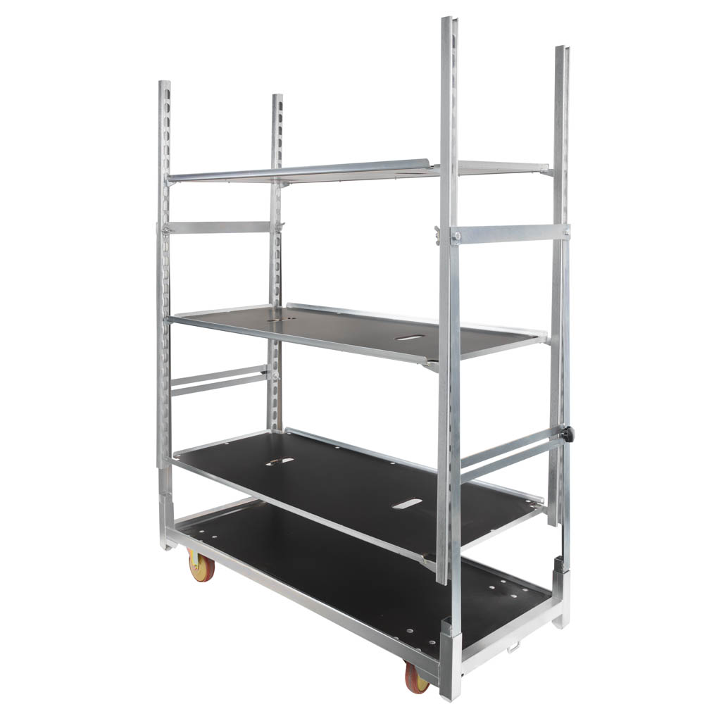 Mega-M carrello danese fiori base+3 ripiani inclinato