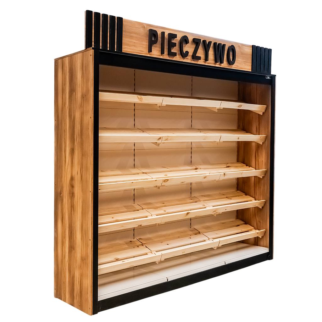 Mega-M H-244 scaffale pane rovere oro 247,5x62 cm con banner