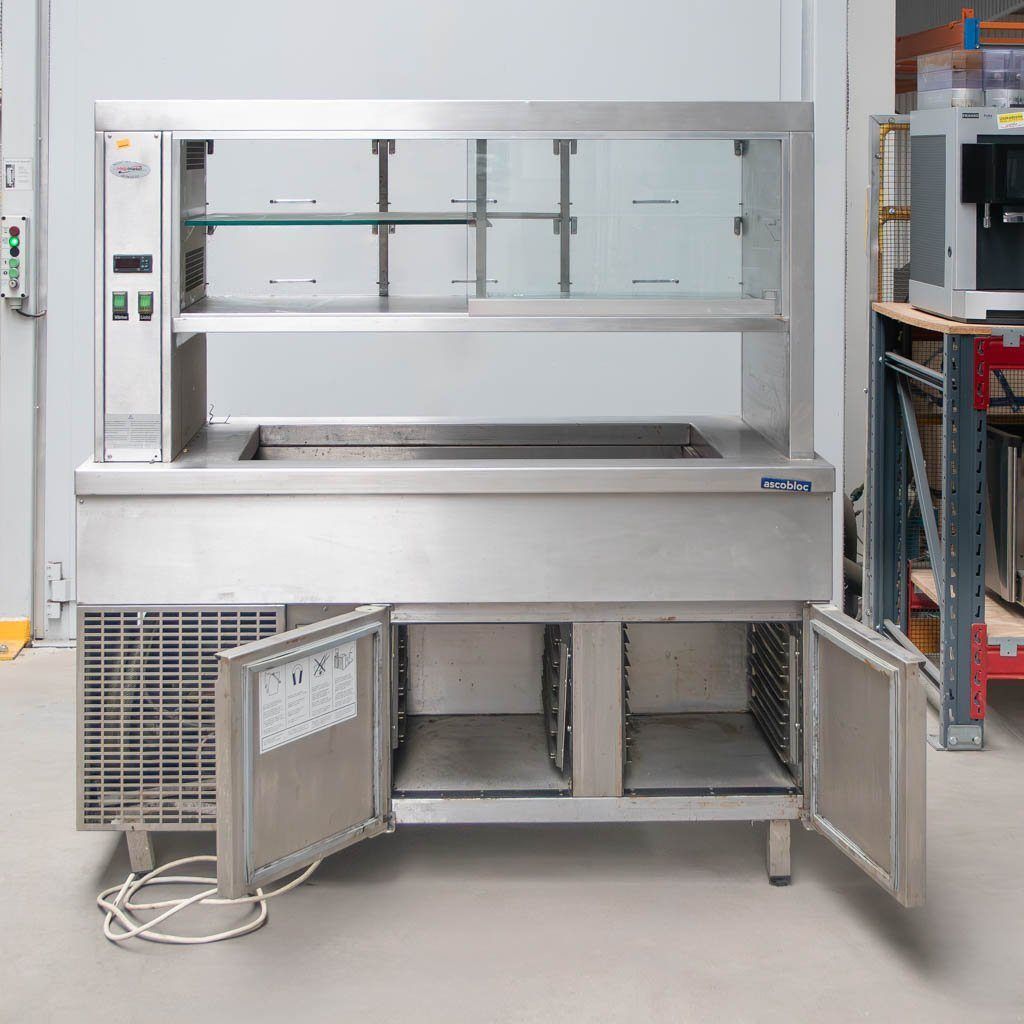 Ascobloc vetrina refrigerata 145x75x155 cm inox
