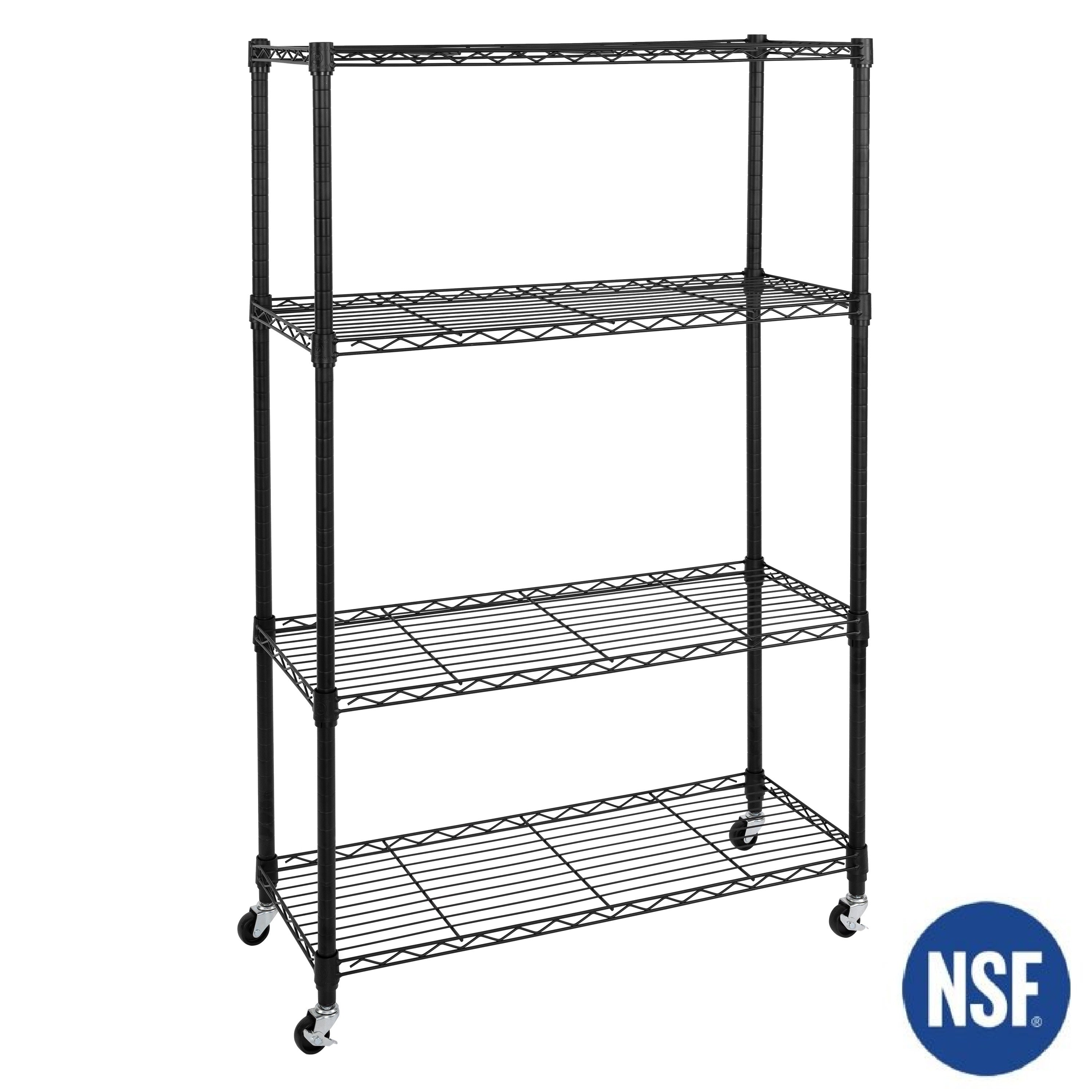 Seville Classics SHE15387B scaffale 4 ripiani acciaio cromato