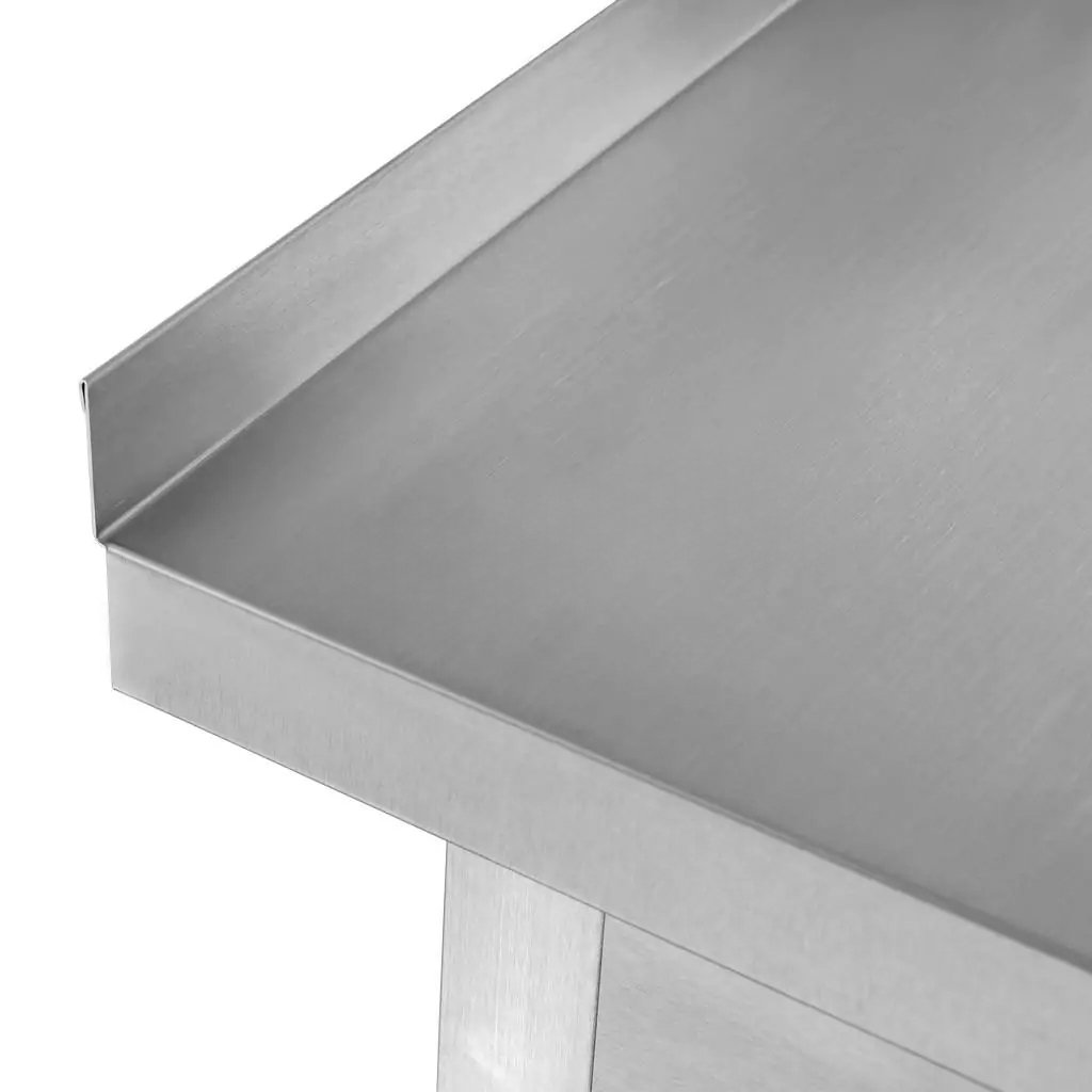 Mega-M Tavolo inox 180x70x85 cm a muro armadio saldato