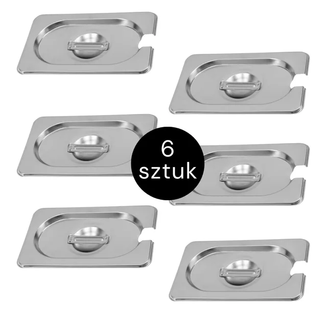 Mega-M Coperchio GN 1/9 Inox Foro Mestolo 6 pz