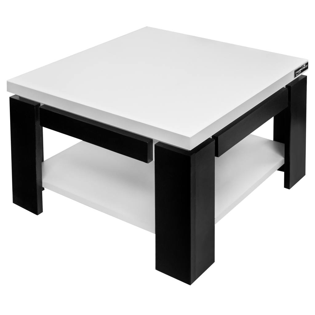 Mega-M 60x60x50 tavolino ufficio bianco alpino nero