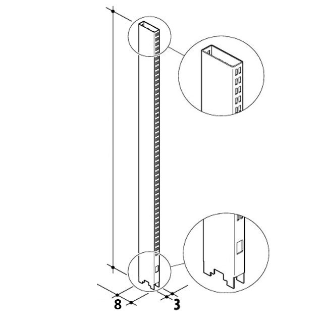 Agosistem Colonna Profilata scaffale H 240 cm bianca