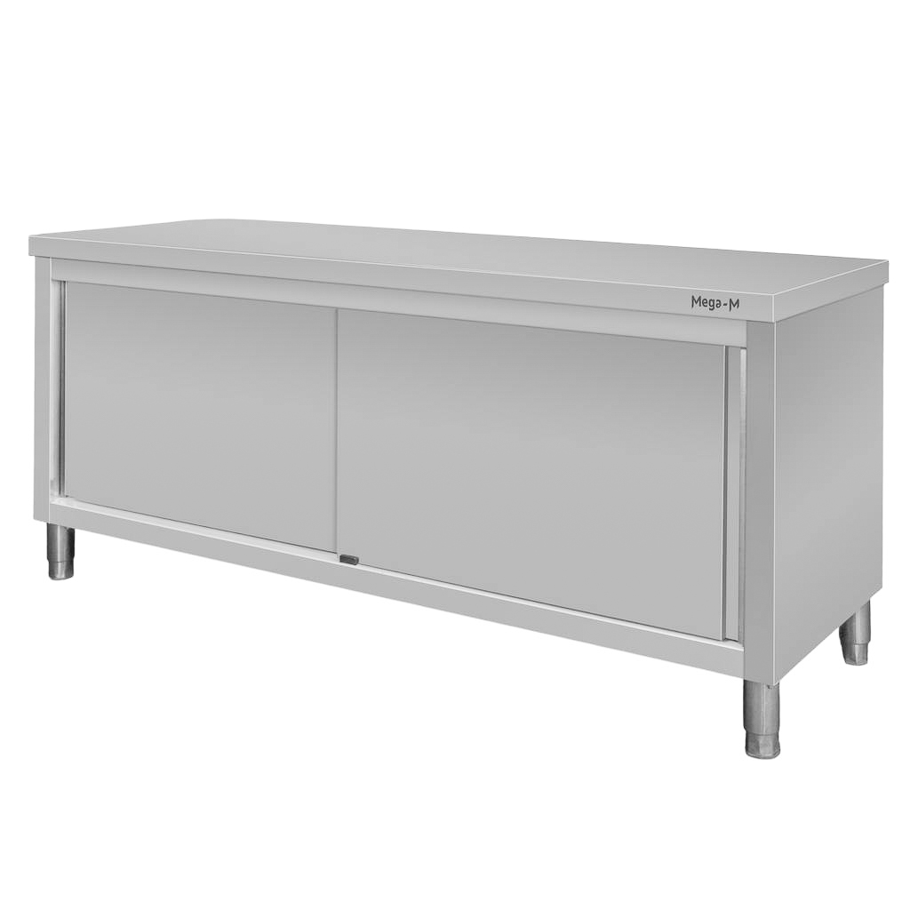 Mega-M 180x60x85 cm tavolo inox con armadio