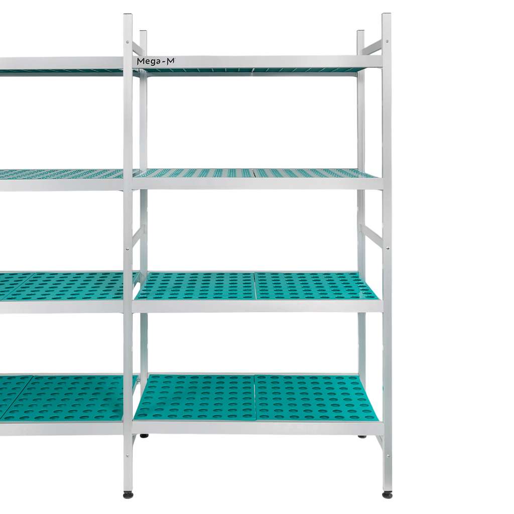 Mega-M Alufri 248x50x180 scaffale alluminio 4 ripiani PP
