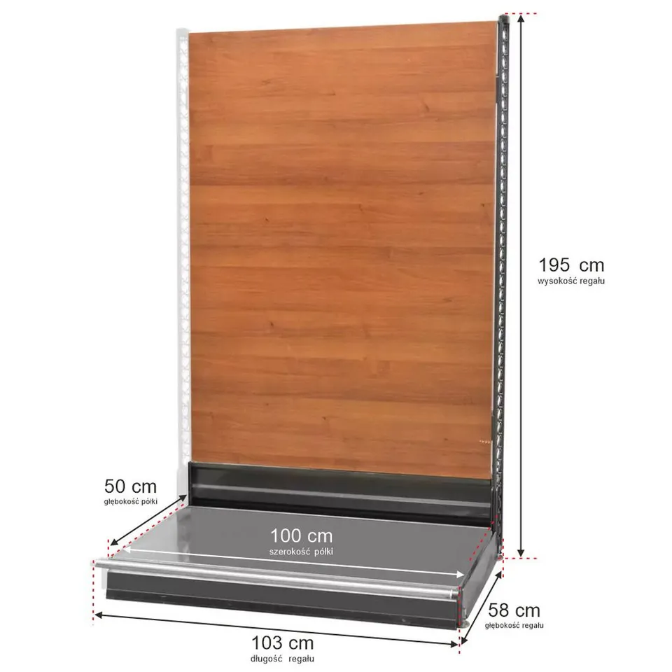 WANZL Scaffale Negozio a Muro 195x103 cm Aggiuntivo