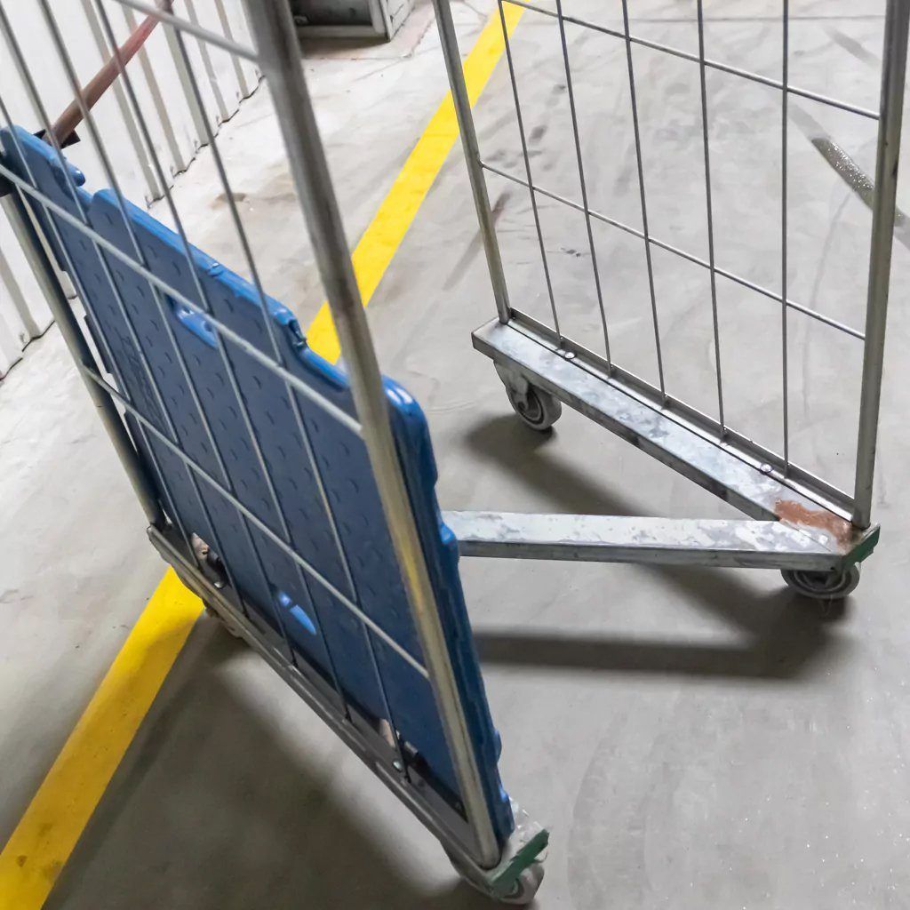 MegaMarket Rollcontainer blu carrello a rete portata 500 kg