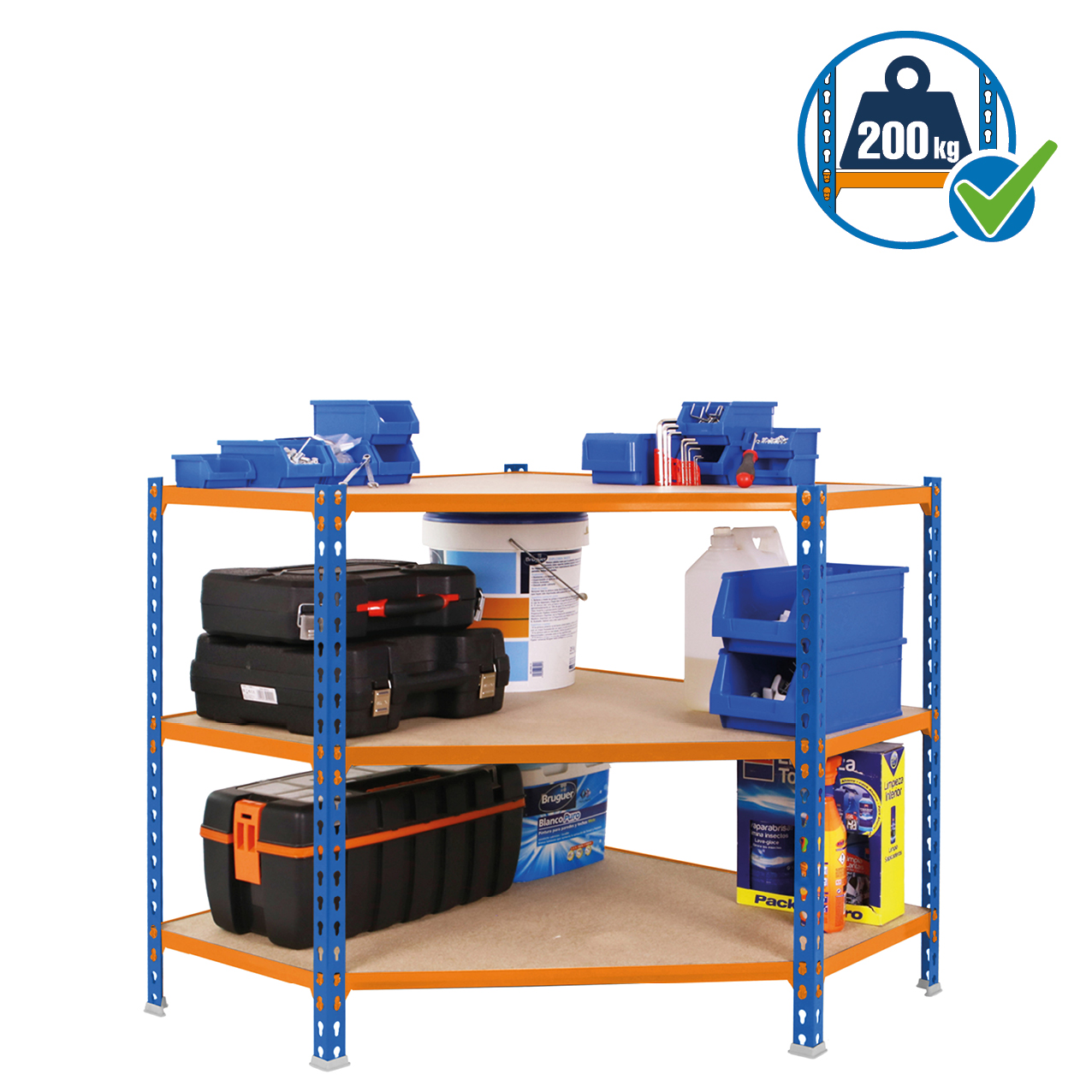 Simonrack MaderClick scaffalatura angolare 3 ripiani 150 kg
