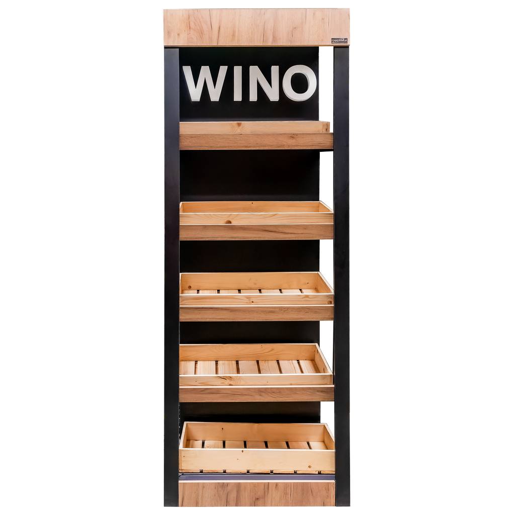 Mega-M Espositore vino H205x86,5 cm nero rovere LED