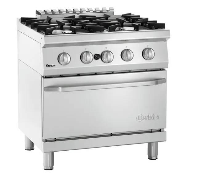 Bartscher 2851251 cucina a gas 4 fuochi con forno GN 2/1