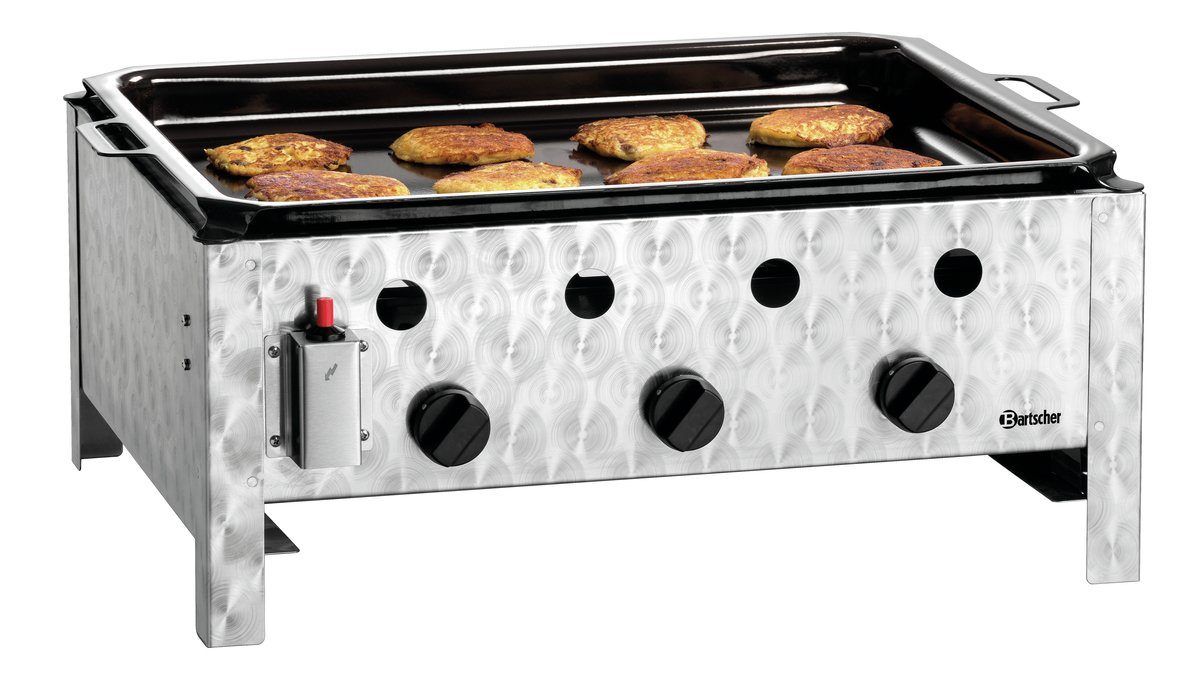 Bartscher 1061933 padella gas 3 fuochi 10 kW 70,5x54 cm
