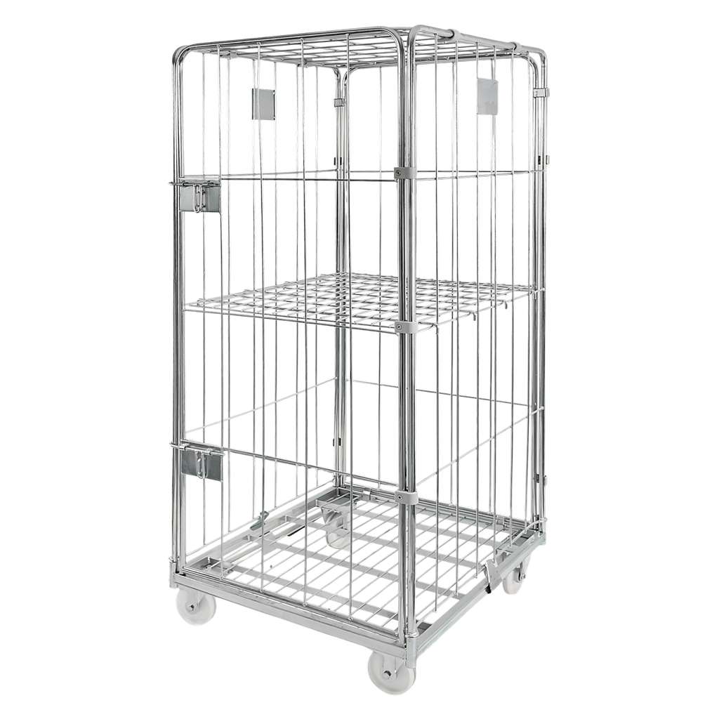 Mega-M Universal rollcontainer zincato con ripiano 500 kg