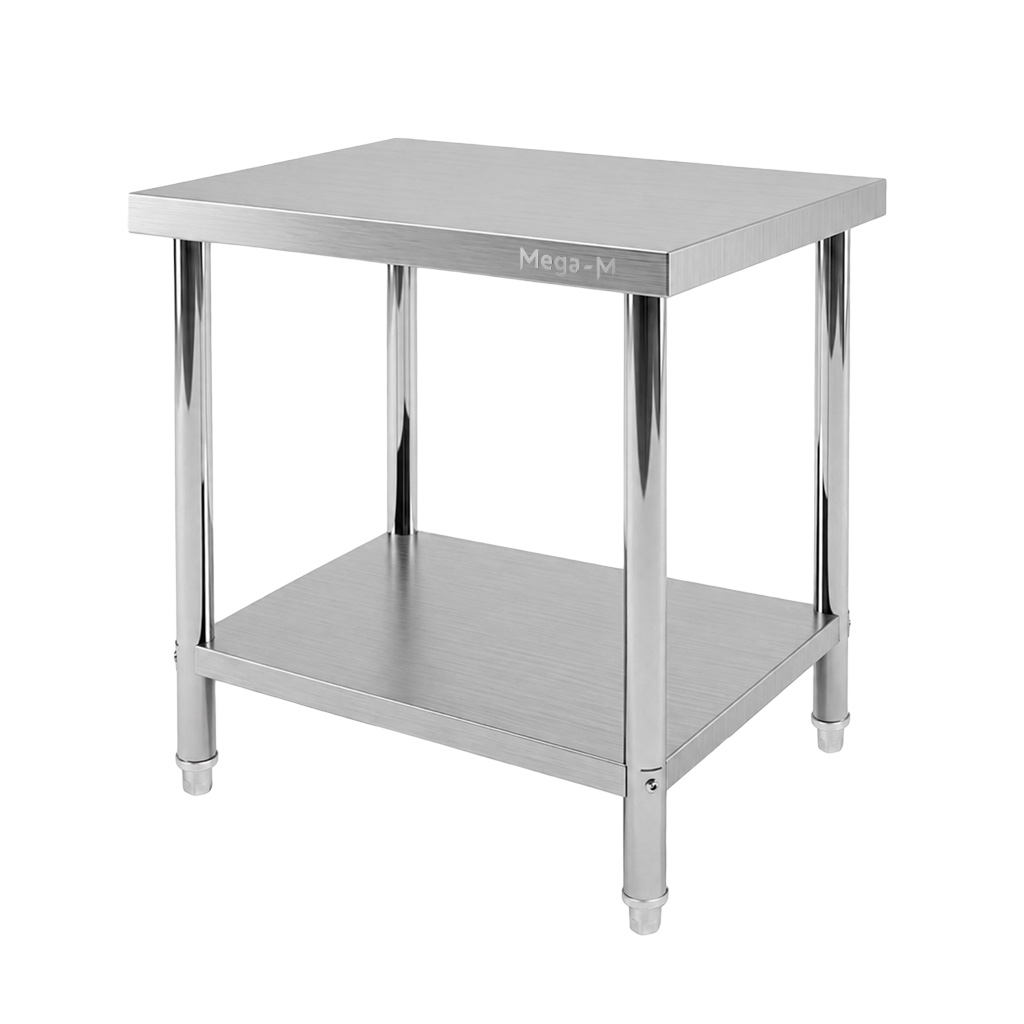 Mega-M X STANDARD Tavolo Inox 80x70x85 cm con Ripiano