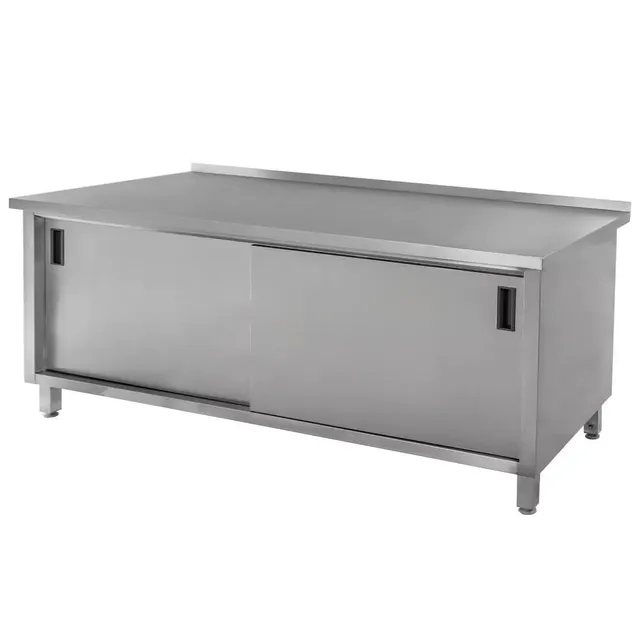 Mega-M Tavolo inox 180x70x85 cm a muro armadio saldato