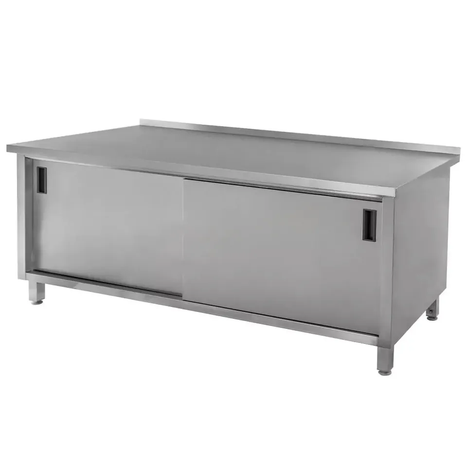 Mega-M Tavolo inox 180x70x85 cm a muro armadio saldato