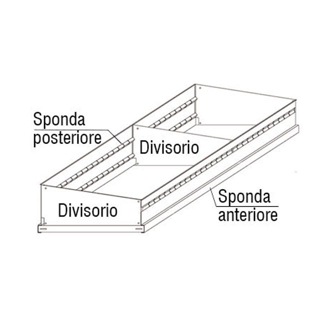 Agosistem Etermet Divisorio per Coppia Sponde zincato