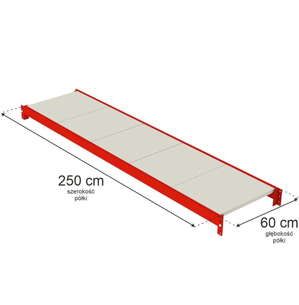 Mega-M Fortis Ripiano Scaffale 250x60 cm Portata 250 kg