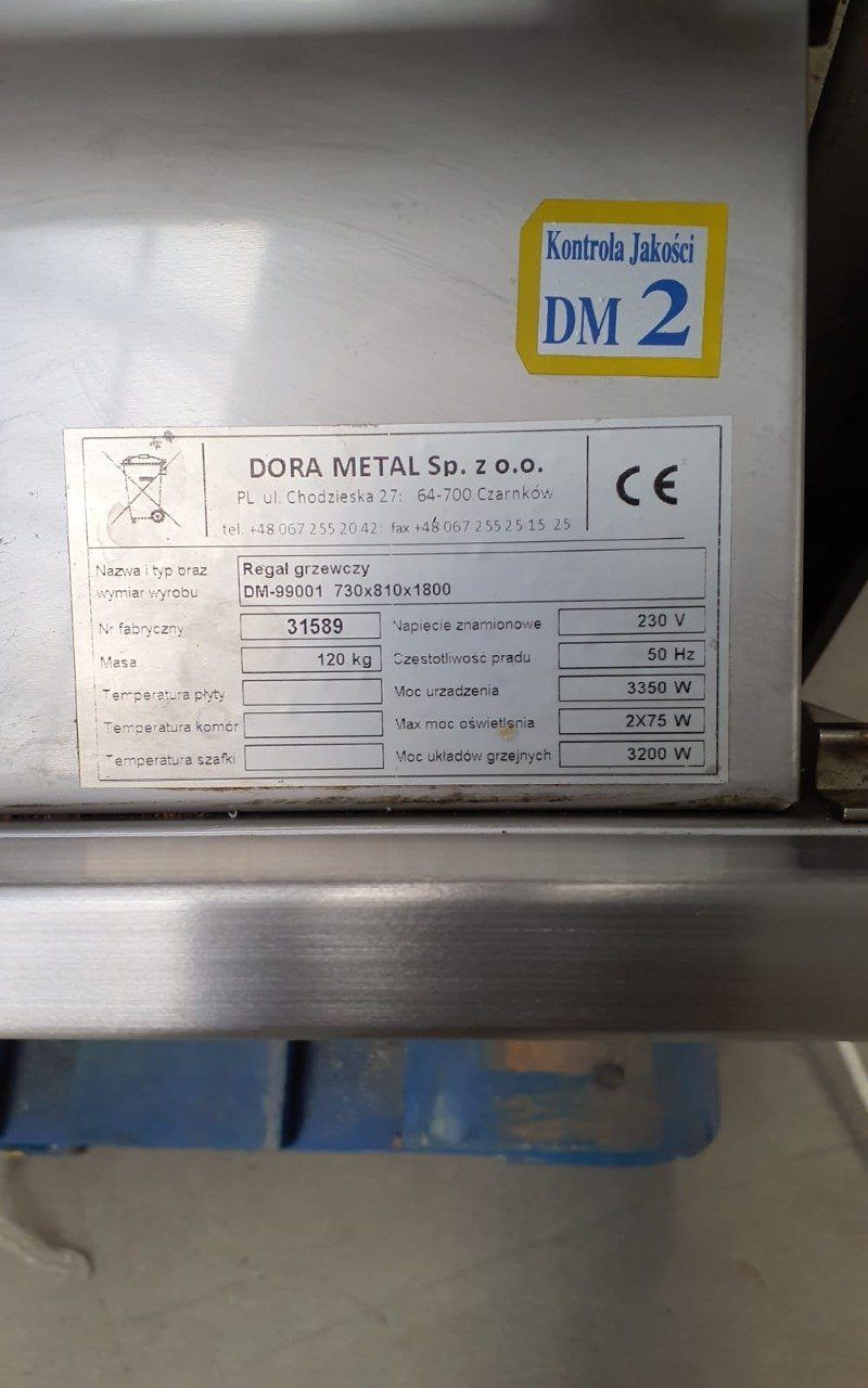Dora Metal DM 99001 vetrina riscaldata passante 73x82x180