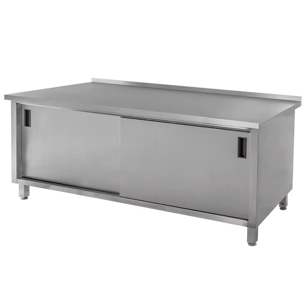 Mega-M Tavolo inox 180x70x85 cm a muro armadio saldato