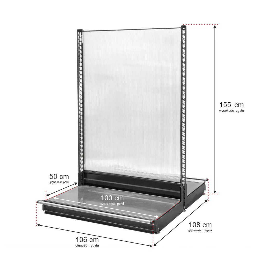 Wanzl scaffale gondola bifacciale H155 L106 modulo base