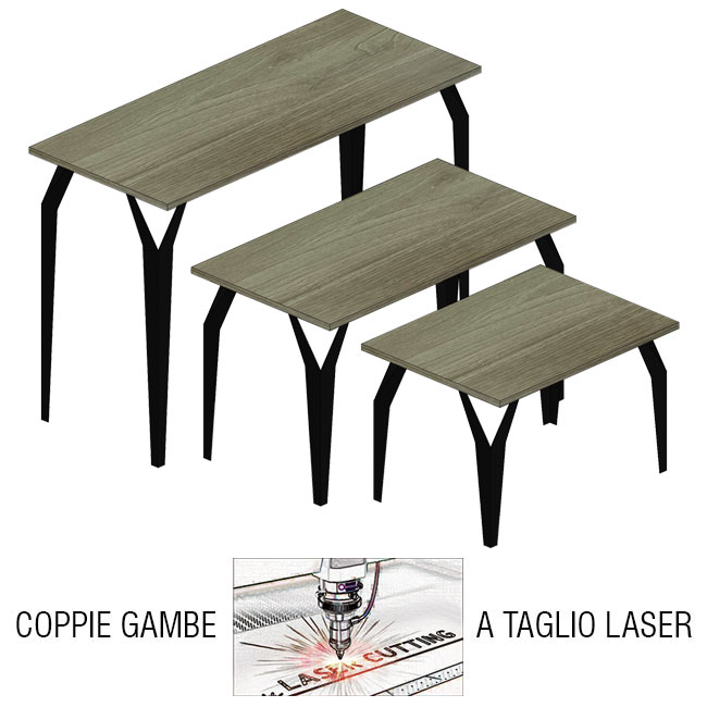 Agosistem Tavolo Industrial Big 140x65 Top Laminato 18 mm