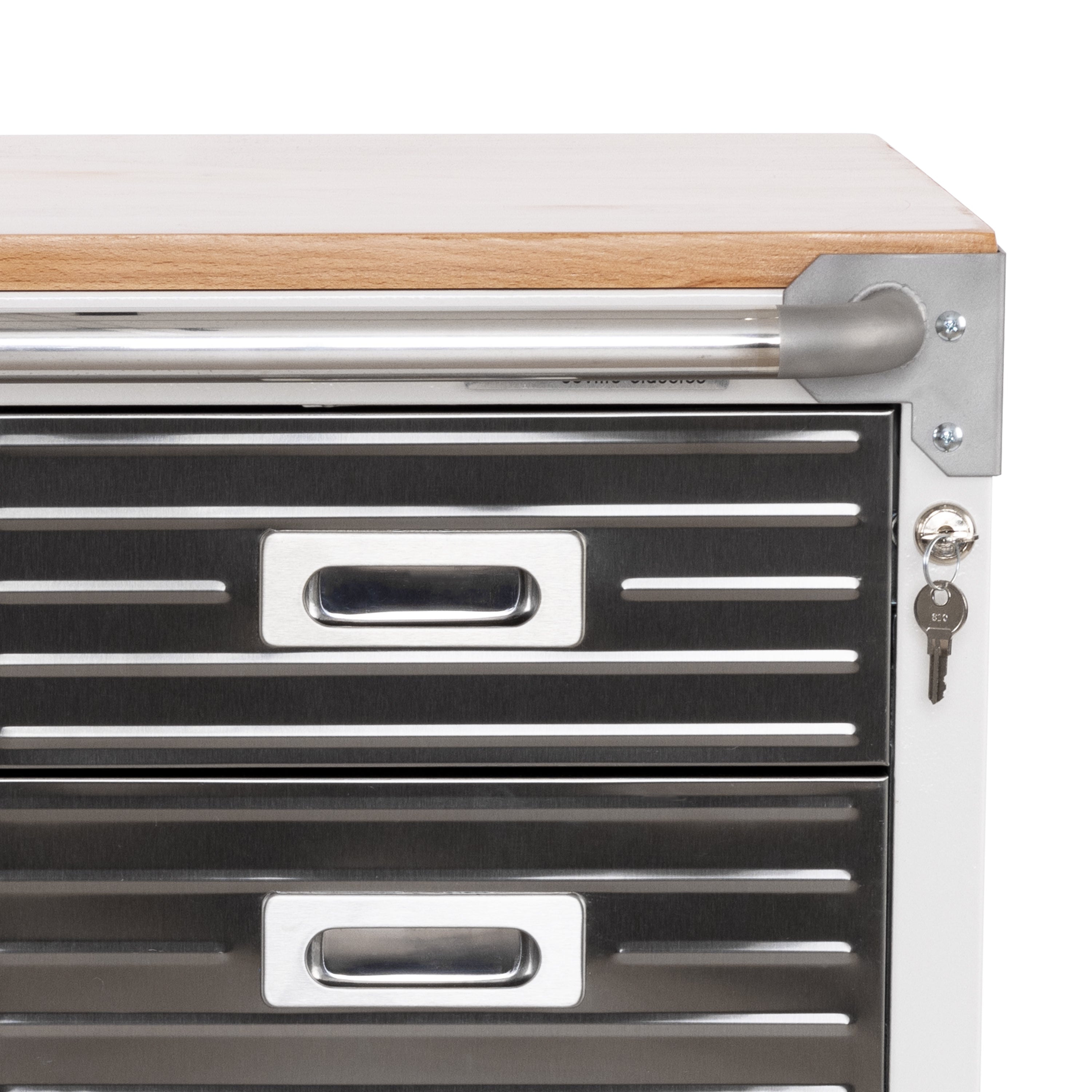 Seville Classics UltraHD cassettiera 4 cassetti bianca piano legno
