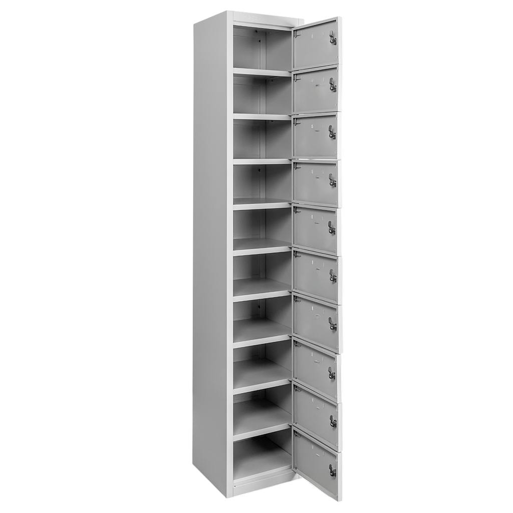 Mega-M armadietto 10 scomparti grigio 32,5x30x180 cm