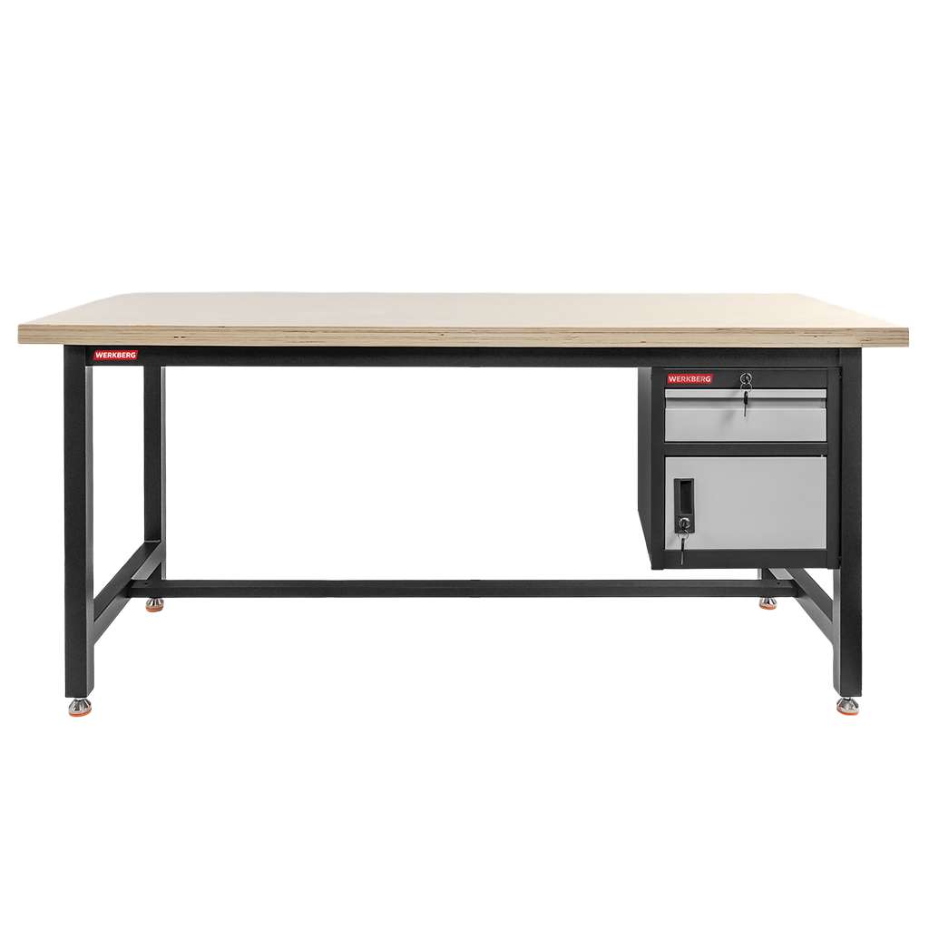 WERKBERG S-180 banco da lavoro 180 cm con armadio grafite