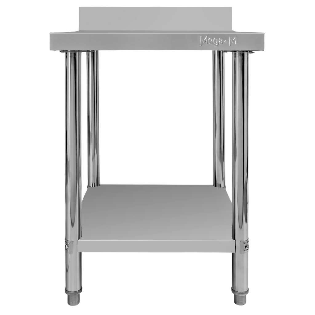 Mega-M X Standard tavolo inox 60x60x85 cm con alzatina