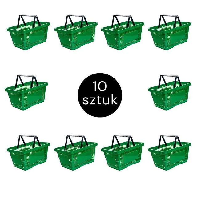 Cestino spesa Mega-M 22 L verde set 10 pezzi