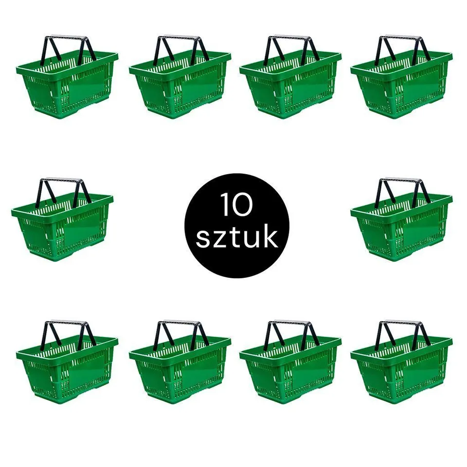 Cestino spesa Mega-M 22 L verde set 10 pezzi