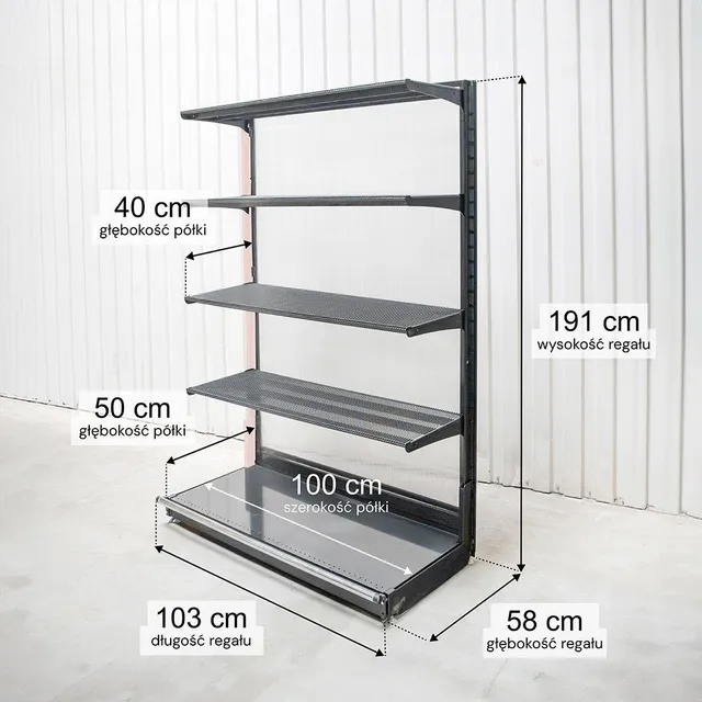 Wireland Solid York scaffale negozio 191x103 cm 4 ripiani