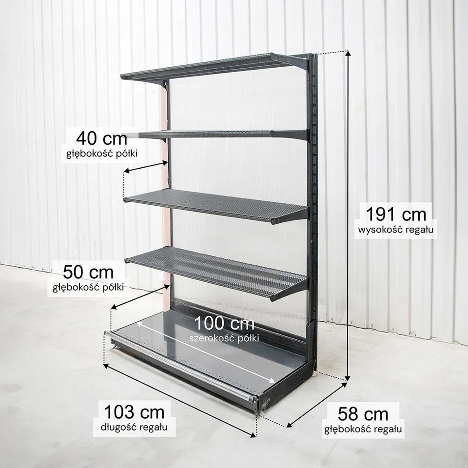 Wireland Solid York scaffale negozio 191x103 cm 4 ripiani