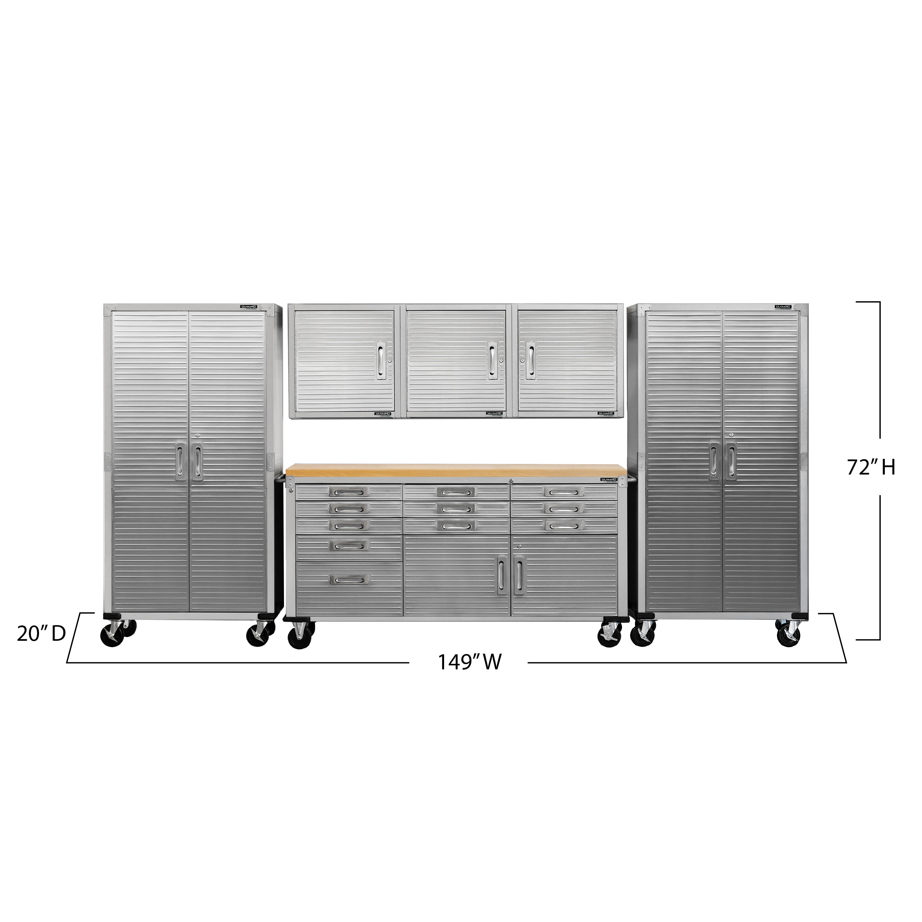Seville Classics UltraHD UHDK20420 Set 6 Pezzi Granite con Banco