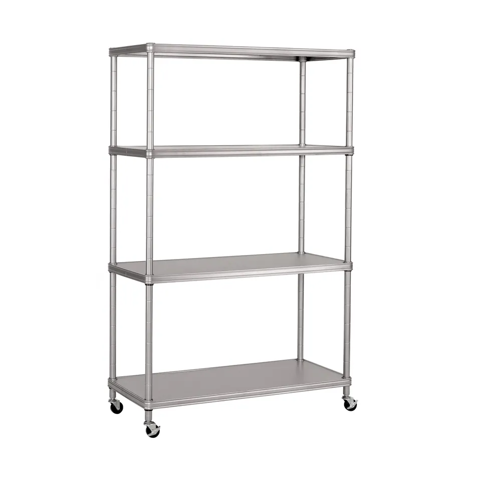 Seville Classics HOME SHE15395B Scaffale 4 Ripiani Platino