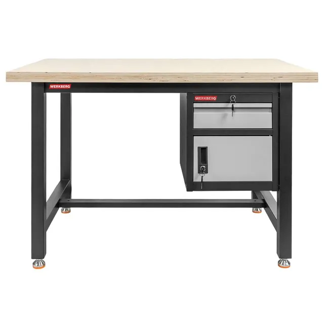 Werkberg S-120 banco lavoro 120 cm grafite con armadio
