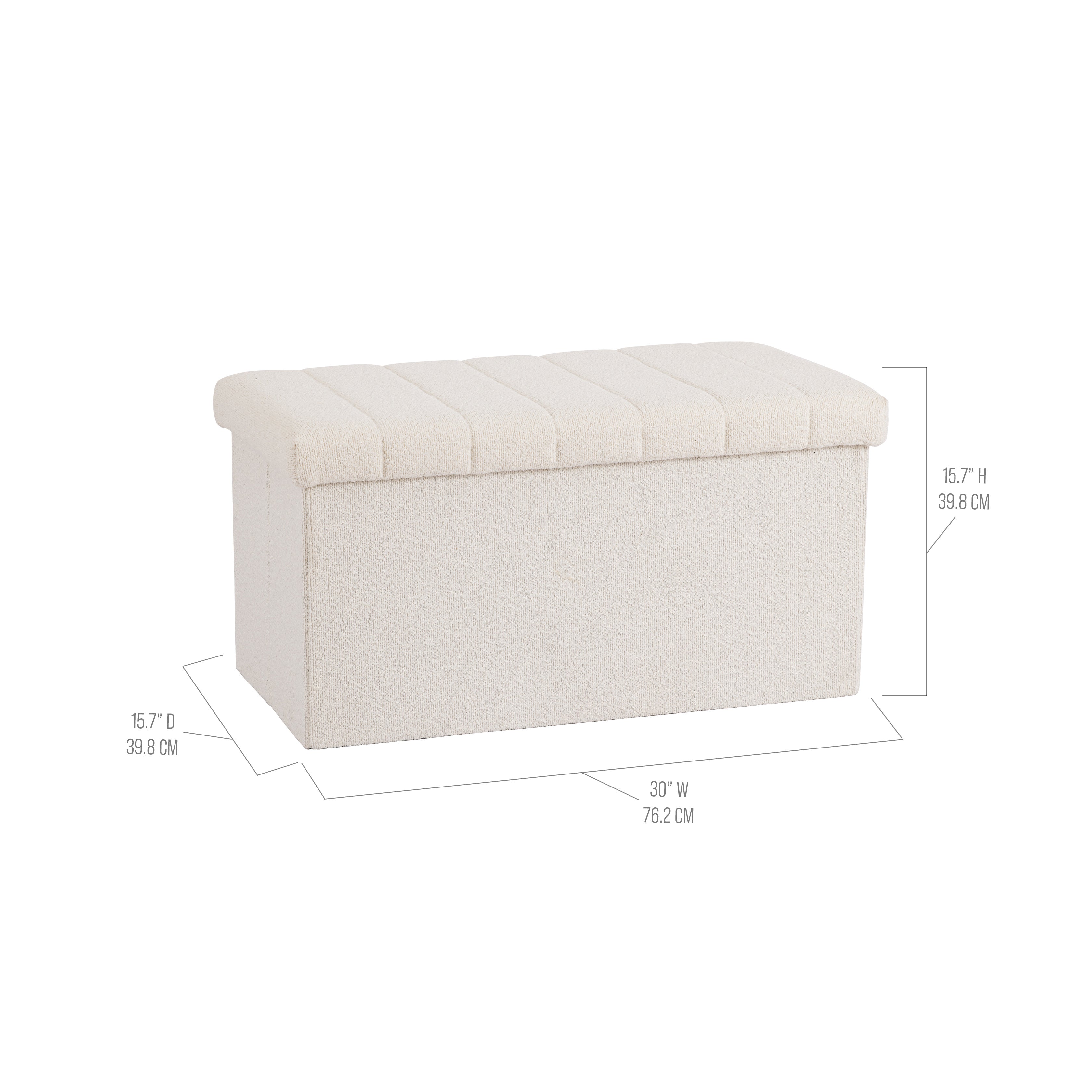 Seville Classics Baule Contenitore Bouclé Bianco 76 cm