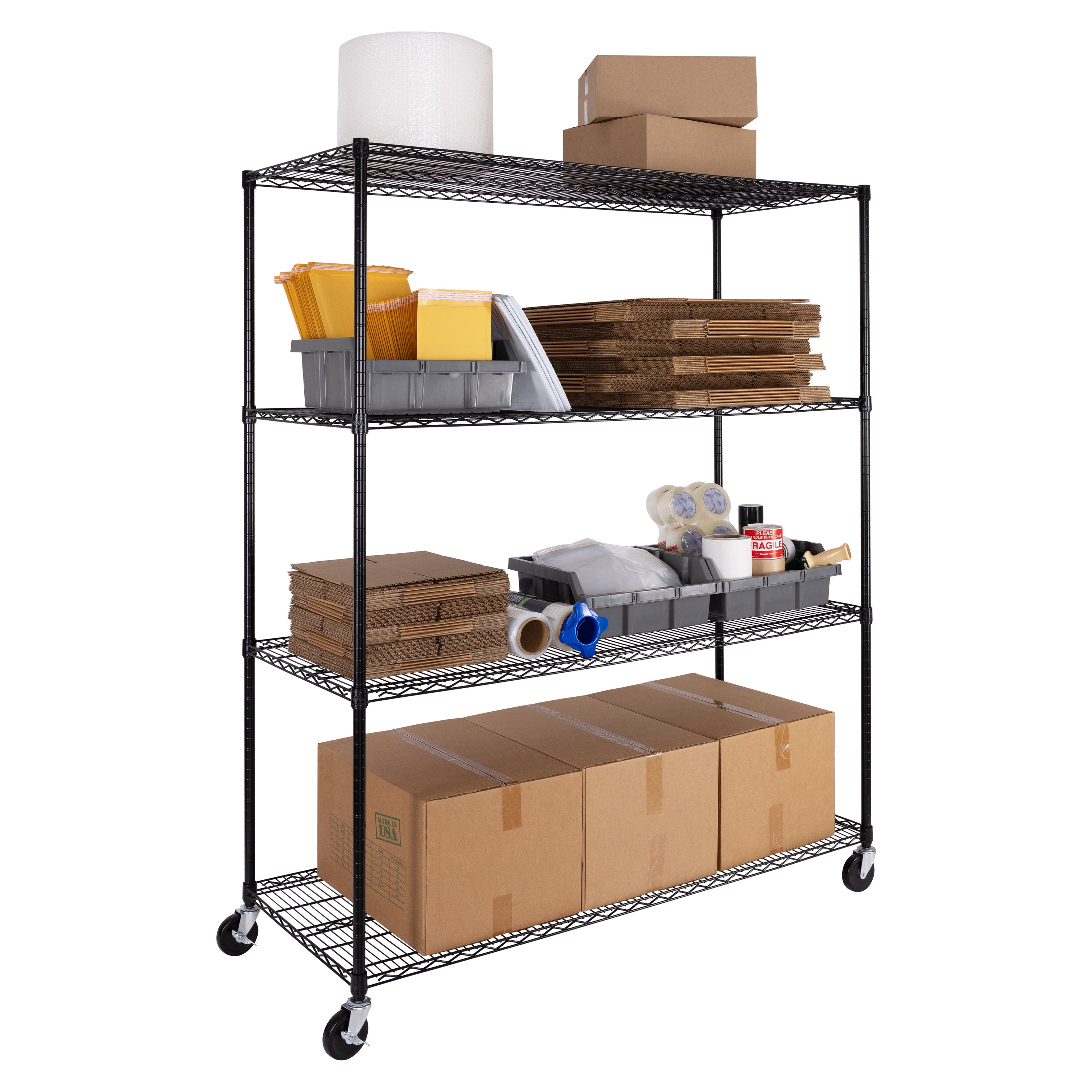 Seville Classics UltraDurable Scaffale Acciaio 4 Ripiani 152 cm