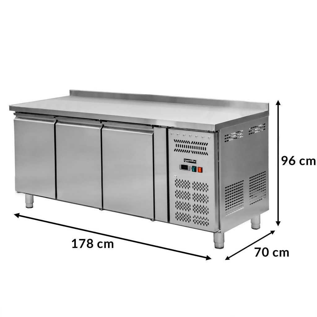 Mega-M STMR/VCH/178/70/R290/R/N tavolo freezer 3 porte -20°C