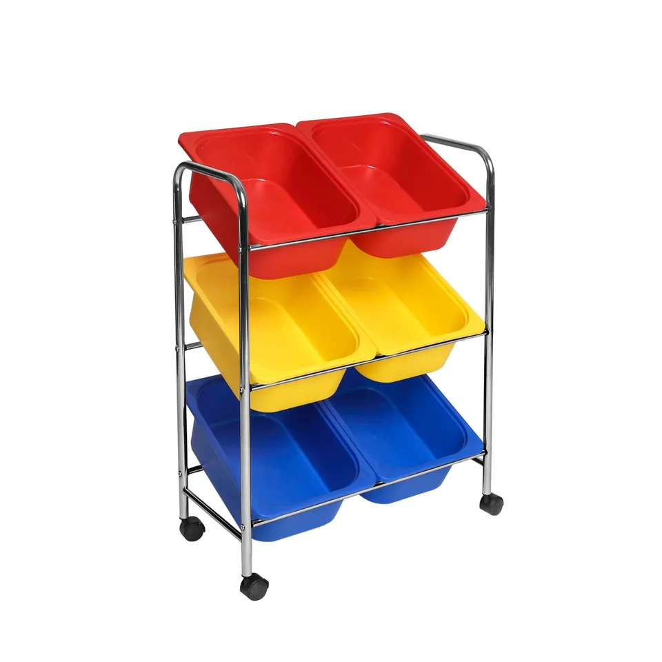 Seville Classics Carrello 6 vaschette multicolore portacassette
